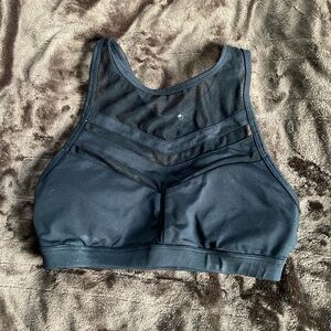Black mesh sports bra
